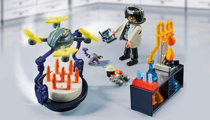 Playmobil 71450 Minha Vida: Pesquisadores com Robôs, festa com temática científica no laboratório, incluindo um drone de transporte e robôs, encenação divertida e imaginativa, conjuntos de jogos artísticos adequados para crianças a partir de 4 anos