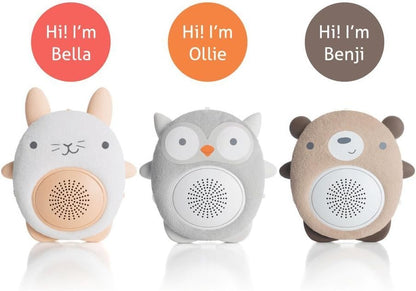 SoundBub by WavHello,Máquina de ruído branco e alto-falante Bluetooth | Chupeta sonora para bebê portátil e recarregável - Bella The Bunny, branca