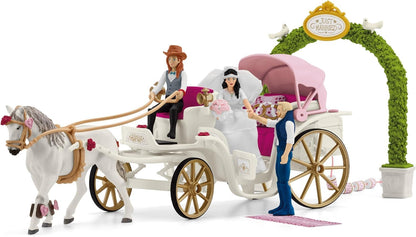 Schleich 42641 HORSE CLUB Conjunto de carruagem de casamento para maiores de 5 anos, Ocean Tides