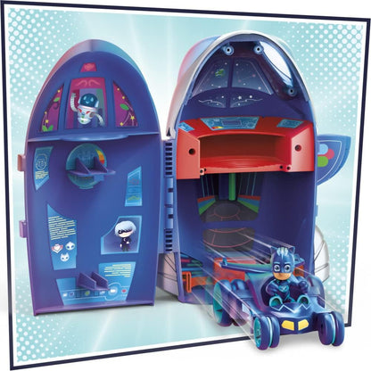 PJ Masks Playset HQ 2 em 1, sede e brinquedo pré-escolar Rocket com boneco de ação e veículo para crianças de 3 anos ou mais