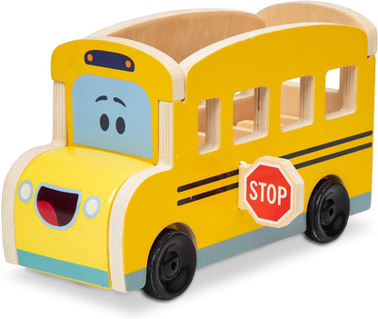 Melissa &amp; Doug 33011 Blue's Clues &amp; You Autobús escolar retráctil de madera, multicolor