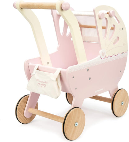 Le Toy Van - Brinquedo de madeira educacional Role Play Beautiful Sweet Dreams Doll Toy Pram | Conjunto de carrinho de bebê fingir brincar - para maiores de 3 anos