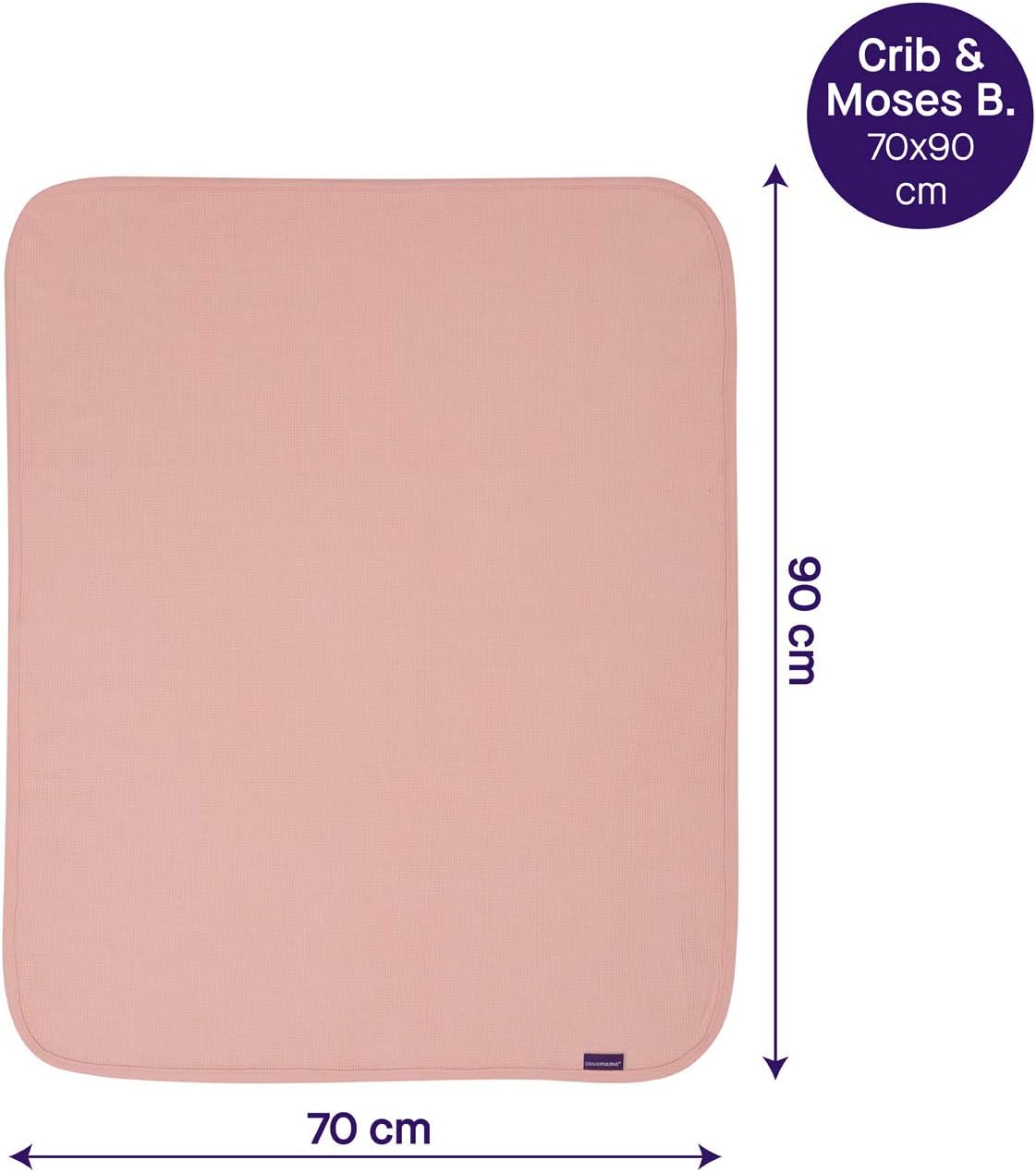 Clevamama Manta de algodão Wraffle Wave para bebê - para roupa de cama de berçário, cesta Moses, carrinho de bebê - 70x90 - Coral