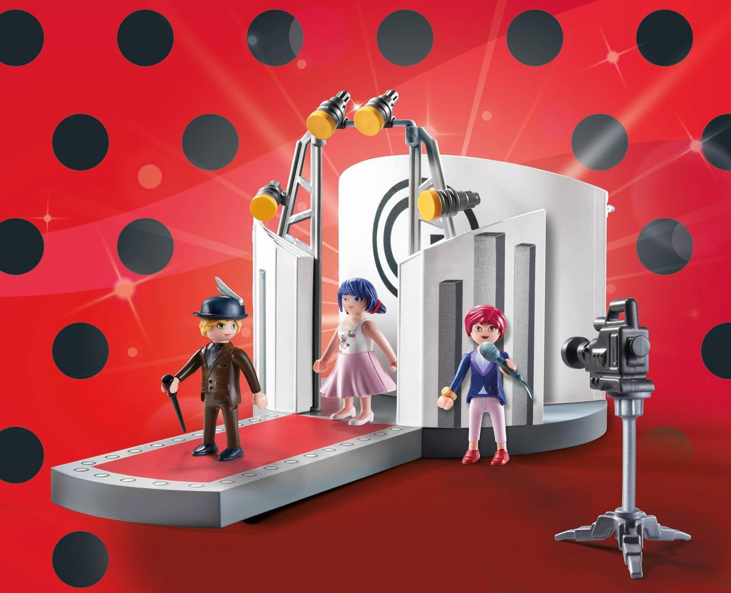 Playmobil 71335 Miraculous: desfile de moda de Gabriel, incluindo Marinette, Adrien e Nadja, aventura com Ladybug, dramatização divertida e imaginativa, diversos conjuntos de jogos adequados para crianças a partir de 4 anos