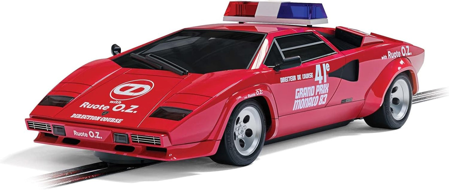 Scalextric Lamborghini Countach - Safety Car do GP de Mônaco de 1983. Rua Clássica., Vermelha