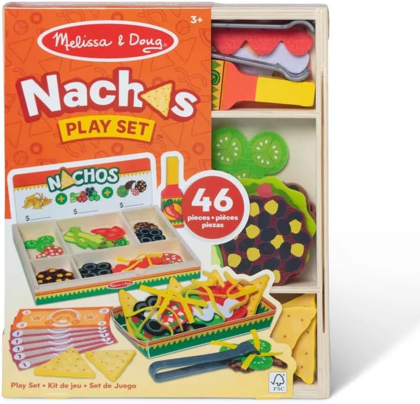 Melissa & Doug Conjunto de comida de madeira para crianças Nachos