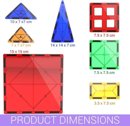 Desire Deluxe Bloques de construcción de azulejos magnéticos, juguetes de construcción para niños y niñas, 47 piezas, juguete educativo de aprendizaje STEM para niños de 3, 4, 5, 6, 7, 8 años, regalo