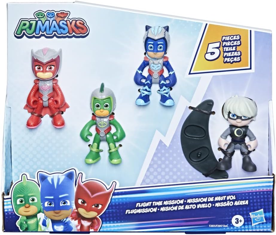 PJ Masks - Flight Time Mission Playset - Pacote de 4 figuras de ação articuladas