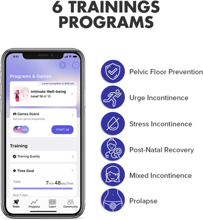 Perifit - Exercitador do assoalho pélvico com aplicativo | Treinador de Kegel | Fortaleça seu assoalho pélvico, obtenha melhor controle da bexiga Recuperação pós-parto mais rápida