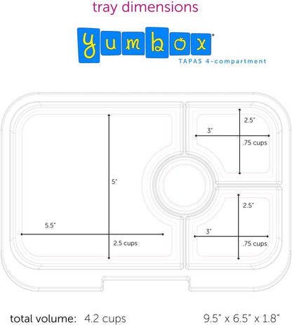 Yumbox Lancheira Bento Tapas 4,2 xícaras: Design de 4 compartimentos à prova de vazamentos em Capri Pink Rainbow - Perfeito para refeições portáteis ricas em nutrientes para adultos e crianças maiores