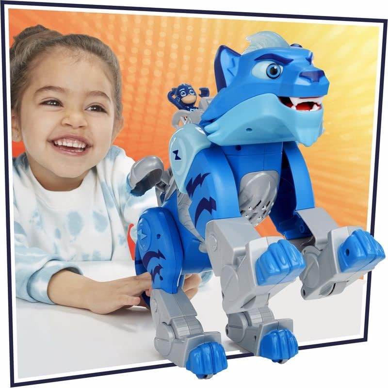 PJ Masks Animal Power Charge e Roar Power Cat Brinquedo pré-escolar, brinquedo motorizado com mais de 20 luzes e sons, 3 anos ou mais