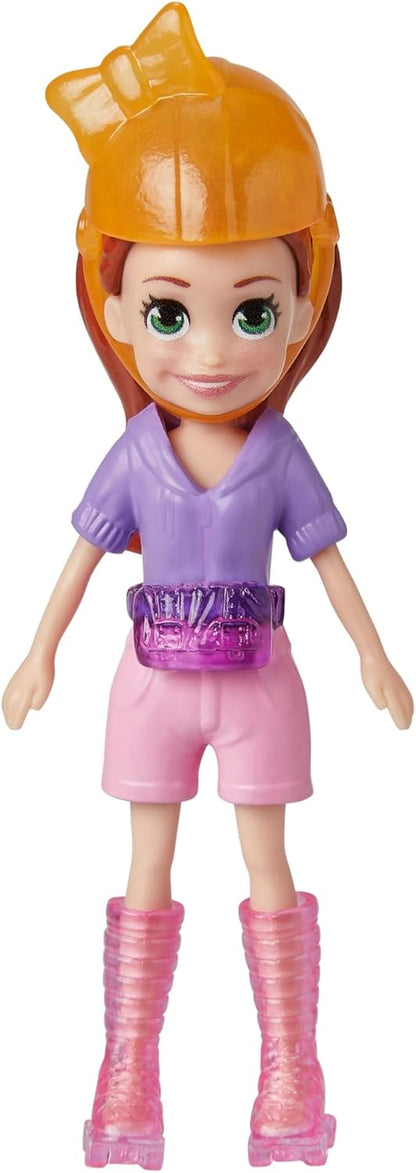 Polly Pocket Conjunto de pacote de moda Lilac Rainbow Pop inclui 1 boneca e mais de 15 peças para meninas de 4 anos ou mais