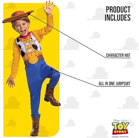 DISGUISE A fantasia clássica oficial de Woody da Disney para crianças inclui chapéu de Woody, fantasia de cowboy infantil, roupa de fantasia de Woody, fantasia de Toy Story, fantasias do Dia Mundial do Livro para meninos