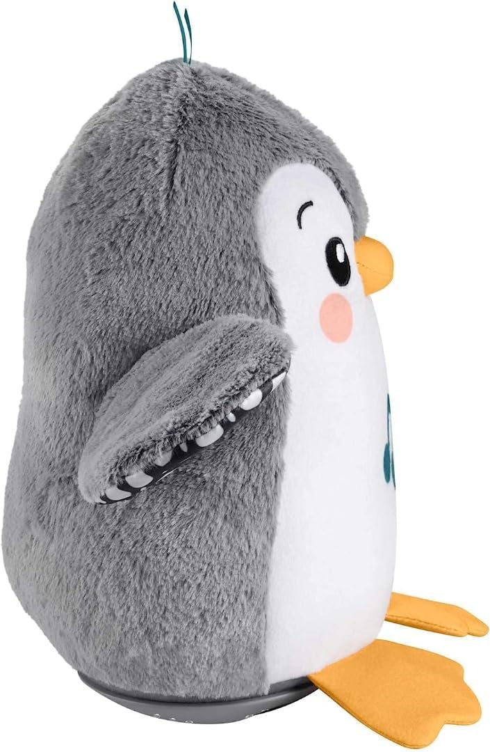 Fisher-Price Brinquedo de pelúcia para bebê com aba e pinguim oscilante com música e movimento para a barriga, hora de sentar-se, jogo sensorial, HNC10