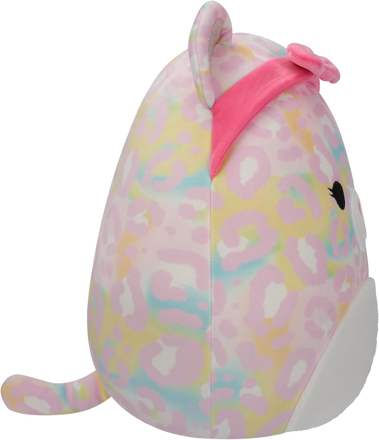 Squishmallows SQCR05426 Leopardo arco-íris Michaela de 12 polegadas com faixa de cabeça rosa, multicor