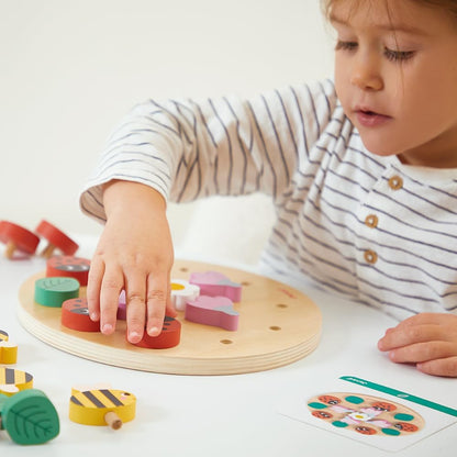 Janod - Linha Pédagogie - Minha Primeira Mandala de Jardim - Desenvolve Concentração e Criatividade - Brinquedo Educativo Infantil - Jogo de Madeira FSC - 24 Meses +,