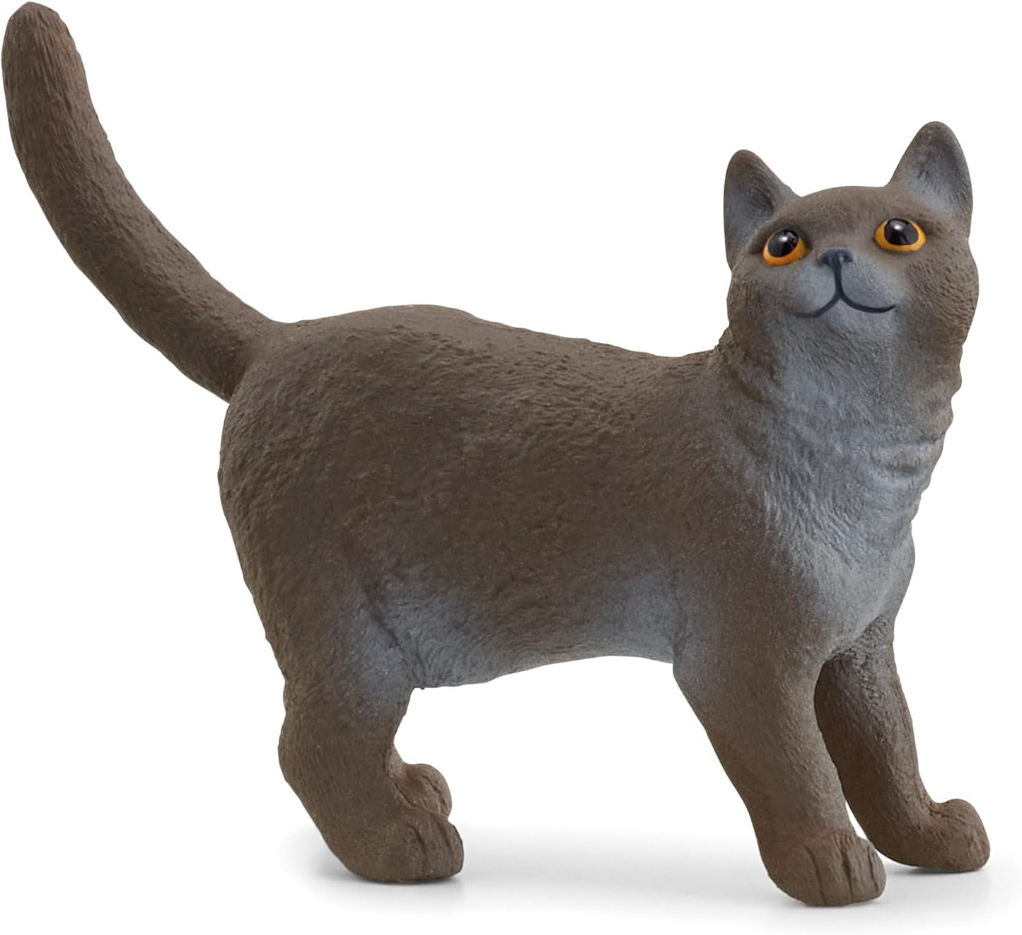 Schleich 13973 FARM WORLD British Shorthair Cat Figurine para maiores de 3 anos, Preto