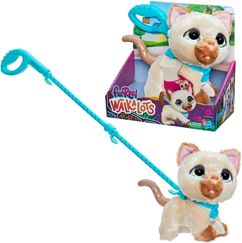 FurReal friends Walkalots Large Racker gato de brinquedo interativo para caminhar com sons e reações para crianças de 4 anos