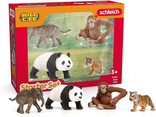 SCHLEICH Wild Life Africa Starter Set Figurine para maiores de 3 anos, Conjunto de 4 figuras em miniatura, 2,5 x 24,7 x 18,6 cm, 42721, Conjunto de figuras de brinquedo para dramatização, contação de histórias, colecionismo