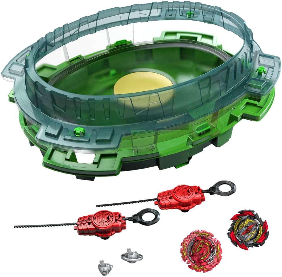 Beyblade Burst QuadDrive Interstellar Drop Battle Set Game - Beystadium, 2 Toy Tops e 2 Lançadores para maiores de 8 anos