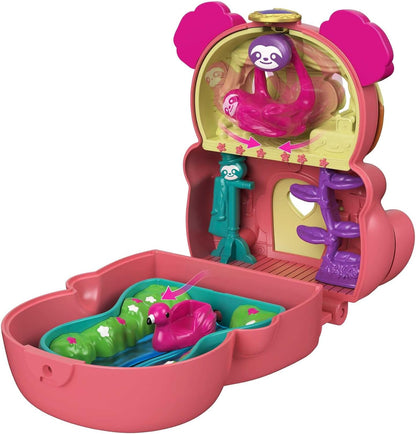 Polly Pocket Flip e Encontrar Preguiça Compacto