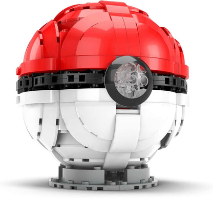 MEGA Conjunto de construção de brinquedo Pokémon, construção e exibição de 5 polegadas Jumbo Poké Ball Collectibe, Lights Up, HBF53