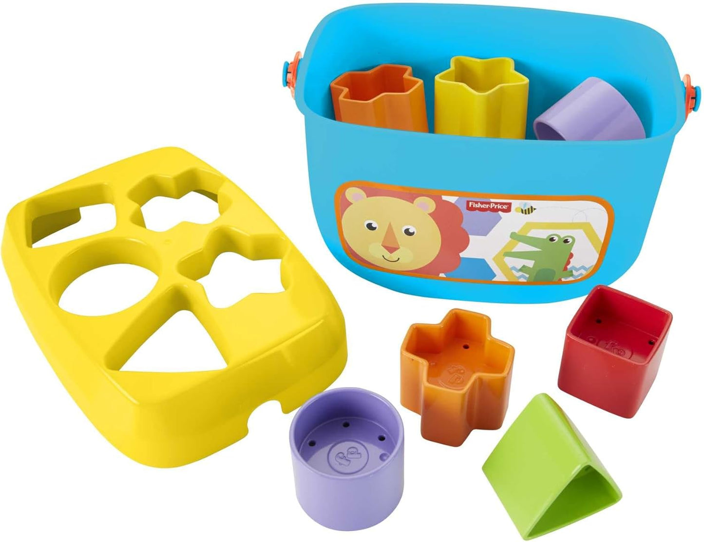 Fisher-Price Conjunto de 10 blocos de brinquedo empilhável para bebês, primeiros blocos, para brincadeiras de classificação para bebês de 6 meses ou mais, FFC84