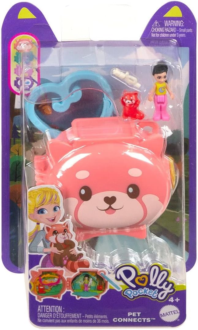 Polly Pocket Mattel Pet Connects HKV49 Red Panda Micro Playset Figurine + Animal + Accessory