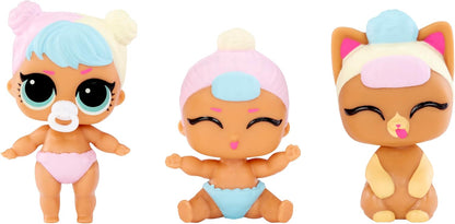 LOL. Surprise Baby Bundle Surprise - Bonecas colecionáveis com tema de bebê - Gêmeos, trigêmeos ou animais de estimação com revelação de água - 2 ou 3 bonecas incluídas - Ótimo para meninas a partir de 3 anos, rosa