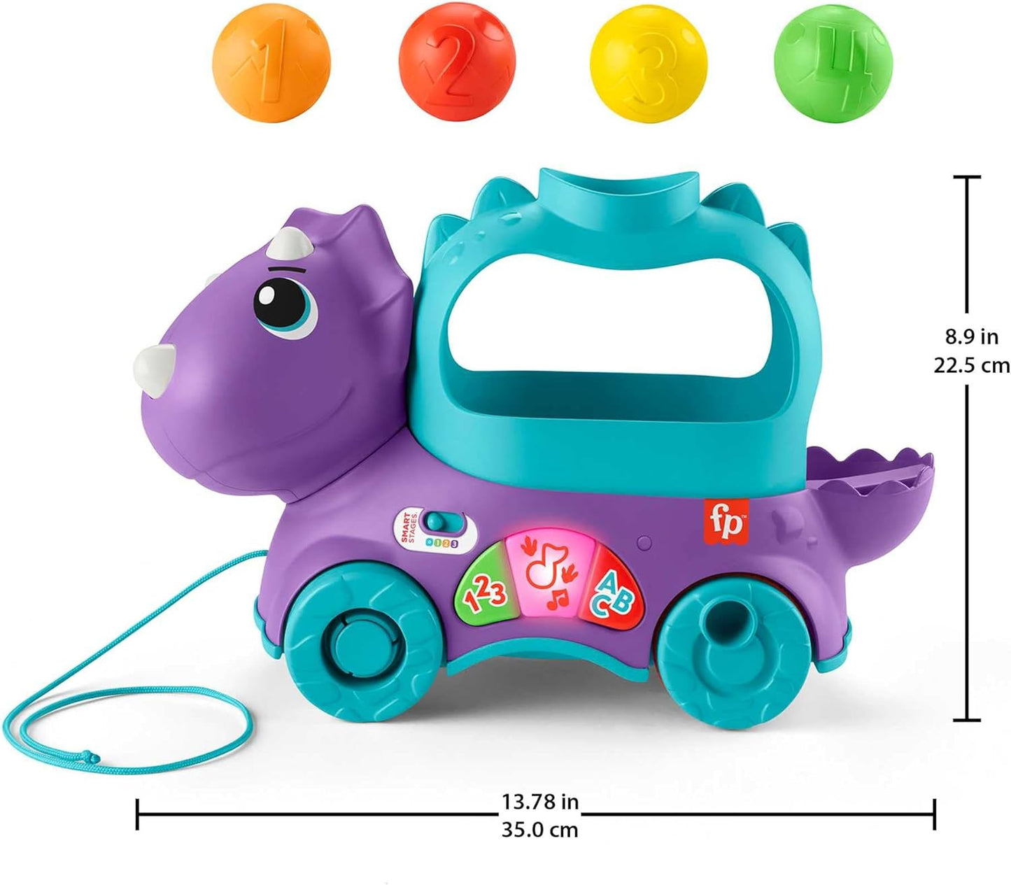 Fisher-Price Poppin´Dino, Versión: Inglés, Reino Unido; Italiano; Portugués; Español, Castellano, HNR52