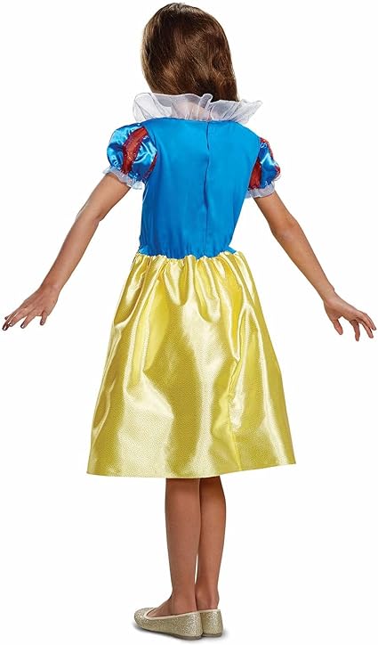 DISGUISE Traje clássico oficial da Branca de Neve da Disney para crianças, roupa de vestir da Branca de Neve, fantasias de princesa para meninas, vestido extravagante, fantasias do Dia Mundial do Livro para meninas