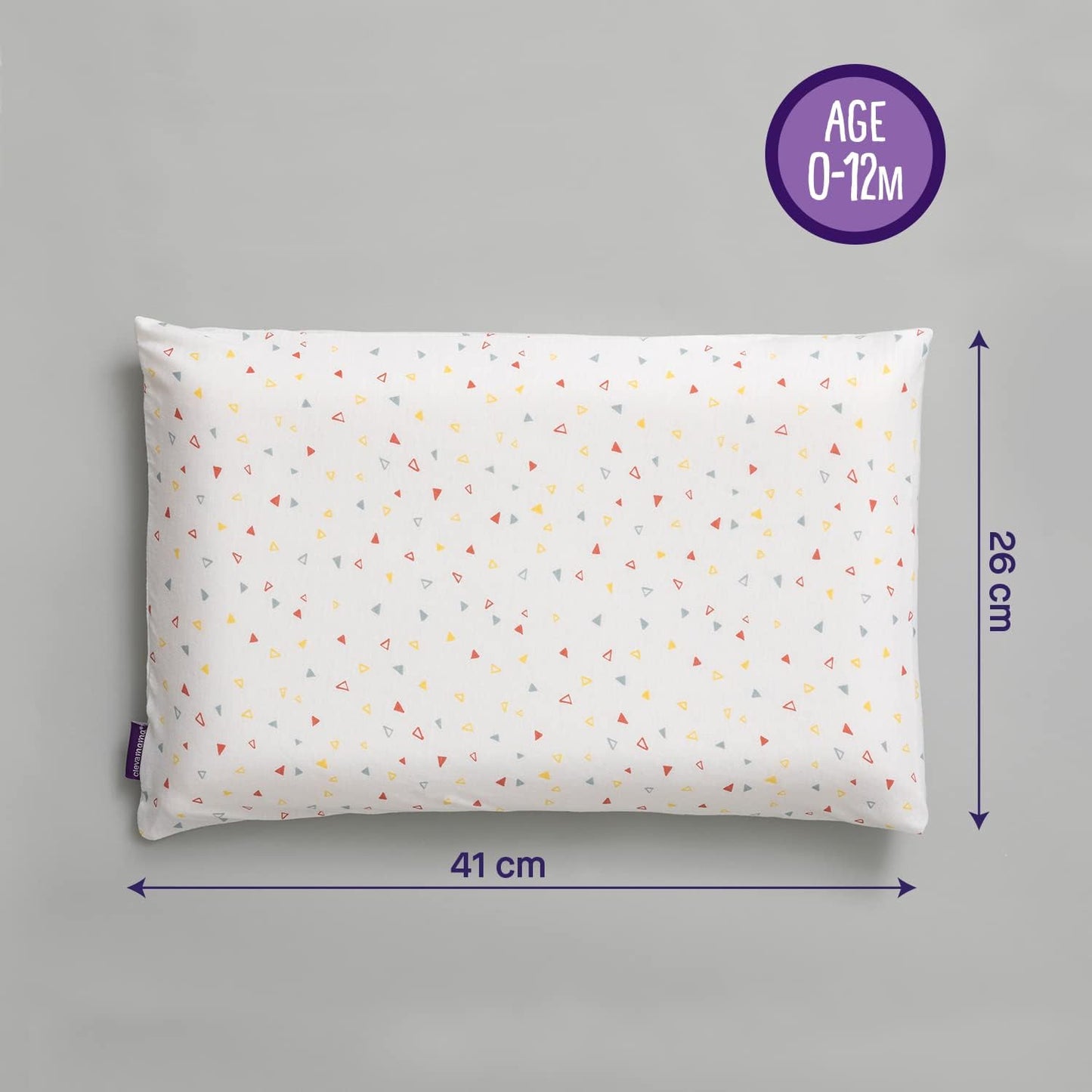 ClevaMama Funda de almohada de punto de algodón para bebé (paquete de 2) - Blanco, Gris