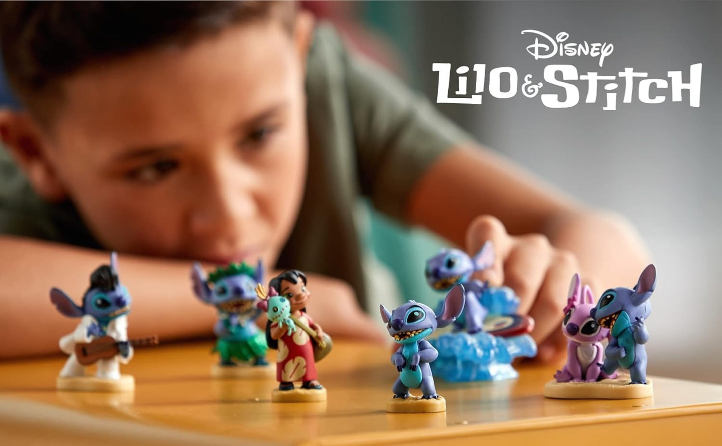 Juego de figuras de lujo de 6 piezas de Lilo y Stitch oficial de Disney Store, figuras de juguete de personajes moldeados que incluyen Lilo, Stitch y Ángel, presenta ilustraciones coloridas y detalladas, adecuado para mayores de 3 años