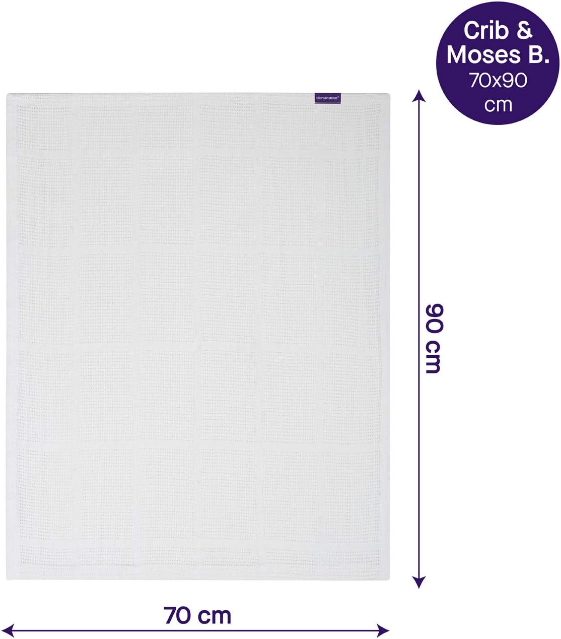 Clevamama Manta Celular para Berço - Manta Celular de Algodão para Bebê - 70x90 - Cinza