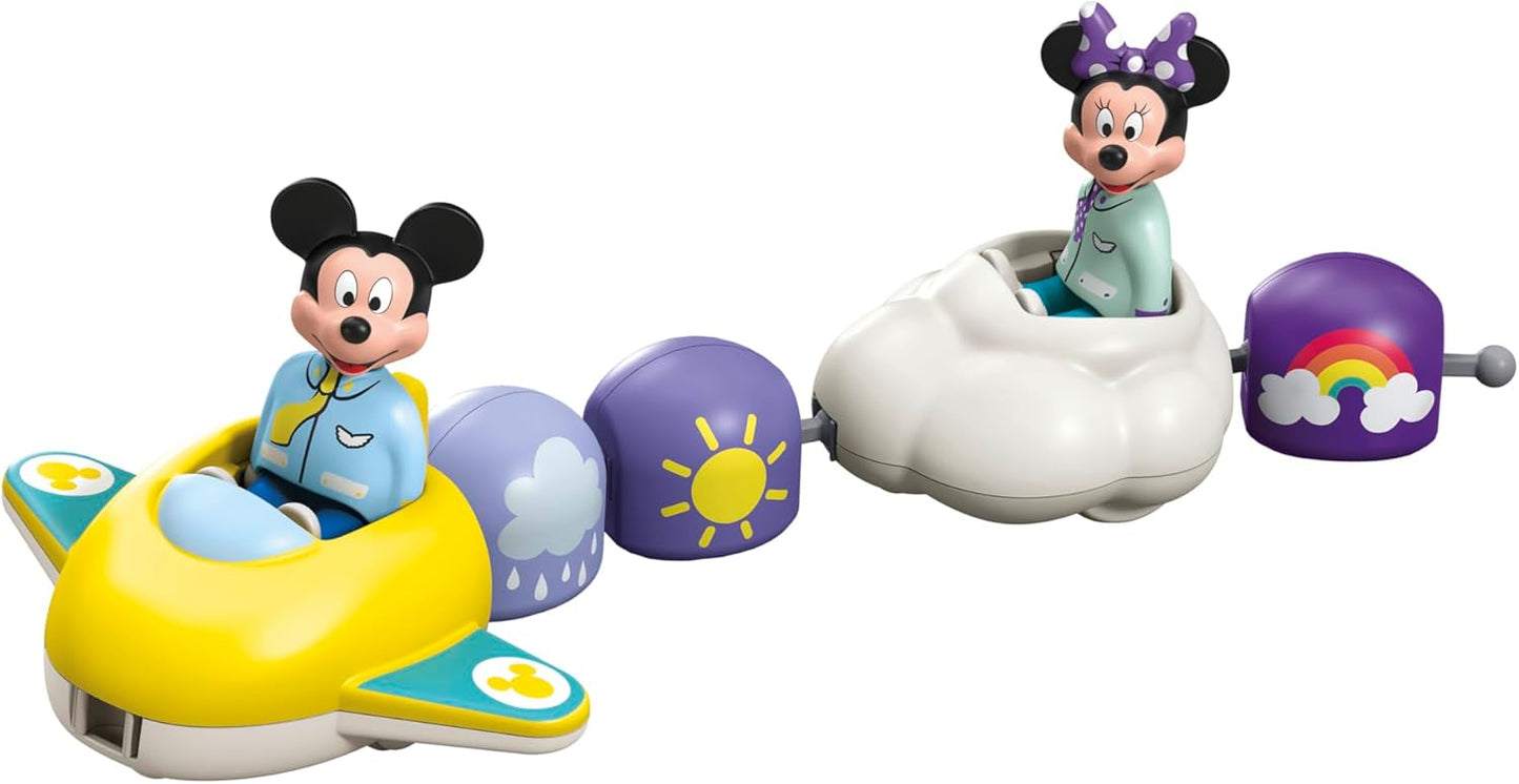 Playmobil 71697 JUNIOR & Disney: Mickey Mouse's & Minnie Mouse's Cloud Ride, with airplane and cloud vehicle, sustainable toy made from plant-based plastics