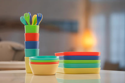 Nuby Potes de armazenamento Good Square Meal Nesting - Duráveis | Laváveis na máquina de lavar louça | Autoalimentados (pacote com 3)