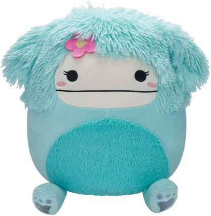 Squishmallows Original de 12 polegadas - Joelle the Teal Bigfoot com alfinete de flor