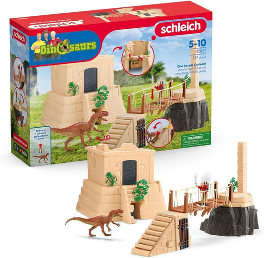 Schleich 42657 Dino Temple Pequeno, 5 anos ou mais, Conjunto de dinossauros, 124 peças