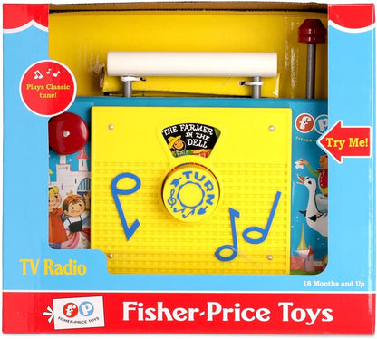 Fisher Price Clássicos | Rádio TV | Brinquedo interativo para jogos de simulação e dramatização, brinquedo pré-escolar clássico com embalagem estilo retrô, adequado para meninos e meninas com mais de 18 meses