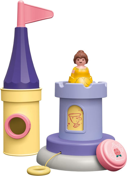 PLAYMOBIL 71458 JUNIOR e Disney: Belle's Play Tower com som, brinquedos para crianças, feitos com mais de 90% de plástico à base de plantas, brinquedos para presentear e dramatizações imaginativas, conjuntos de jogos para crianças com mais de 12 meses