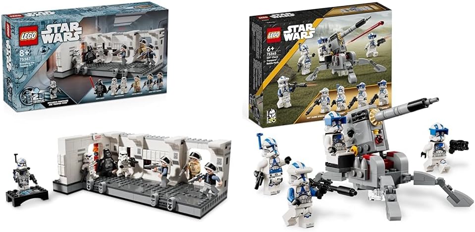 LEGO 75387 Star Wars embarcando no conjunto Tantive IV+8 anos, com 7 minifiguras incl. Darth Vader e ARC Trooper Fives do 25º aniversário