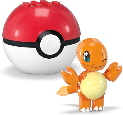 MEGA Conjunto de brinquedos de construção Pokémon Squirtle e Cubone com 45 peças, 2 personagens articulados e Pokébola, 2 polegadas de altura, para crianças, HXP15