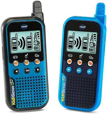 VTech KidiGear Walkie Talkies Explorer, Walkie Talkies externos com conexão digital segura, tocha, efeitos de voz, animações e jogos, brinquedo para crianças de 5, 6, 7 anos ou mais, versão em inglês