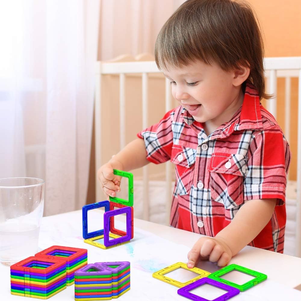 Blocos de construção magnéticos Desire Deluxe 40 peças Conjunto de brinquedos de construção para crianças Jogo | STEM Criatividade Educacional Blocos de brinquedo magnéticos para meninos e meninas de 3, 4, 5, 6 e 7 anos de idade