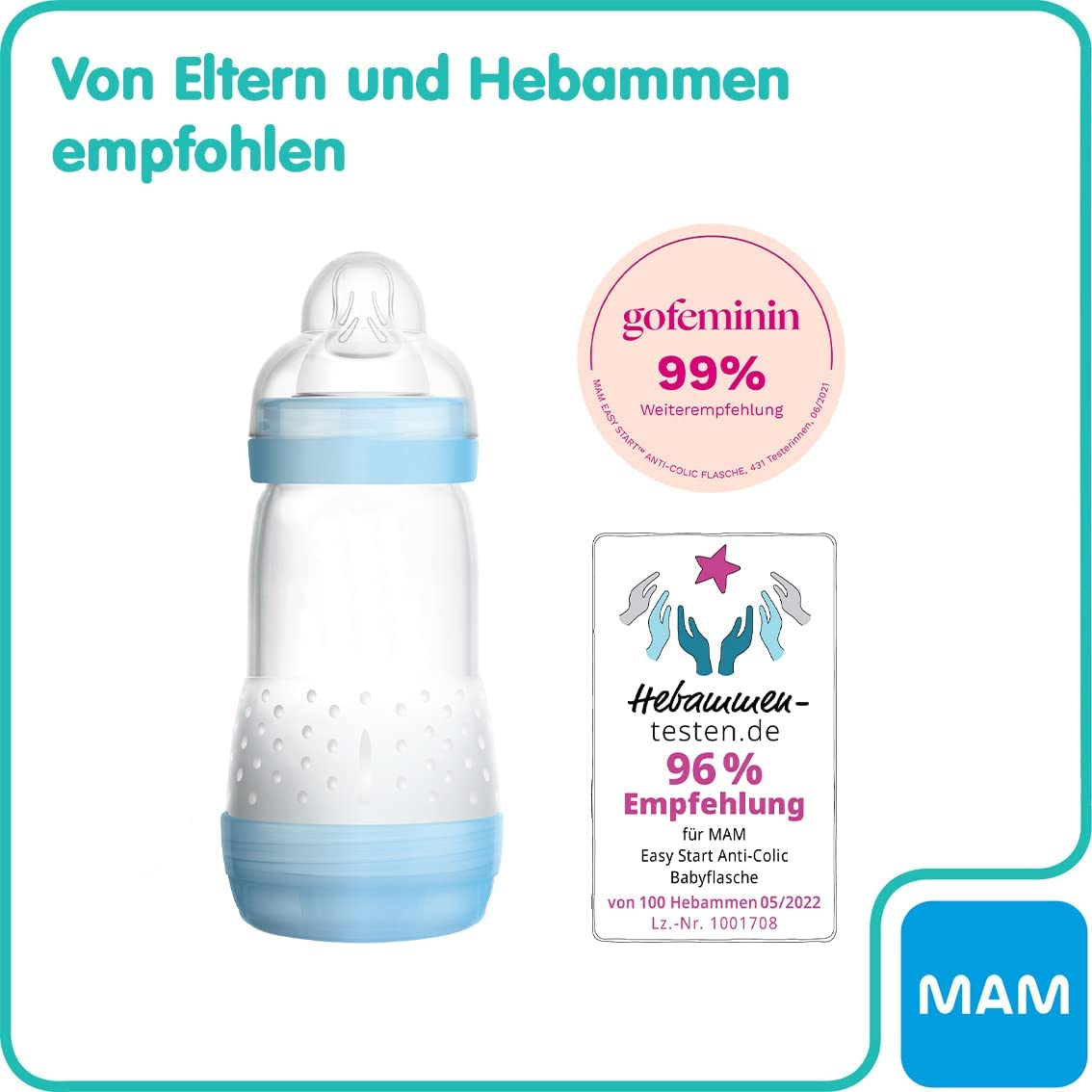 MAM Kit de Mamadeiras Easy Start para recém-nascido, 9 itens  (130, 160, 260ml)