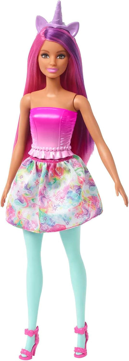 Barbie Boneca, brinquedos de sereia, roupas e acessórios Barbie, conjunto de fantasia, bebê unicórnio e dragão de estimação, HLC28