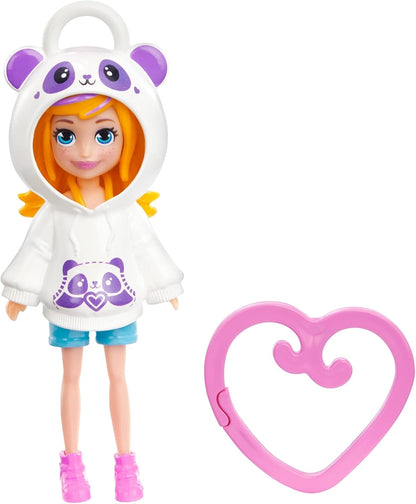 Polly Pocket Hoodie Friends Polly Panda Boneca para meninas de 4 anos ou mais