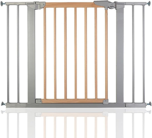 BabyDan True Pressure Avantgarde Baby Safety Stair Gate Prata Faia Todas as larguras (96,7 cm-104,1 cm)