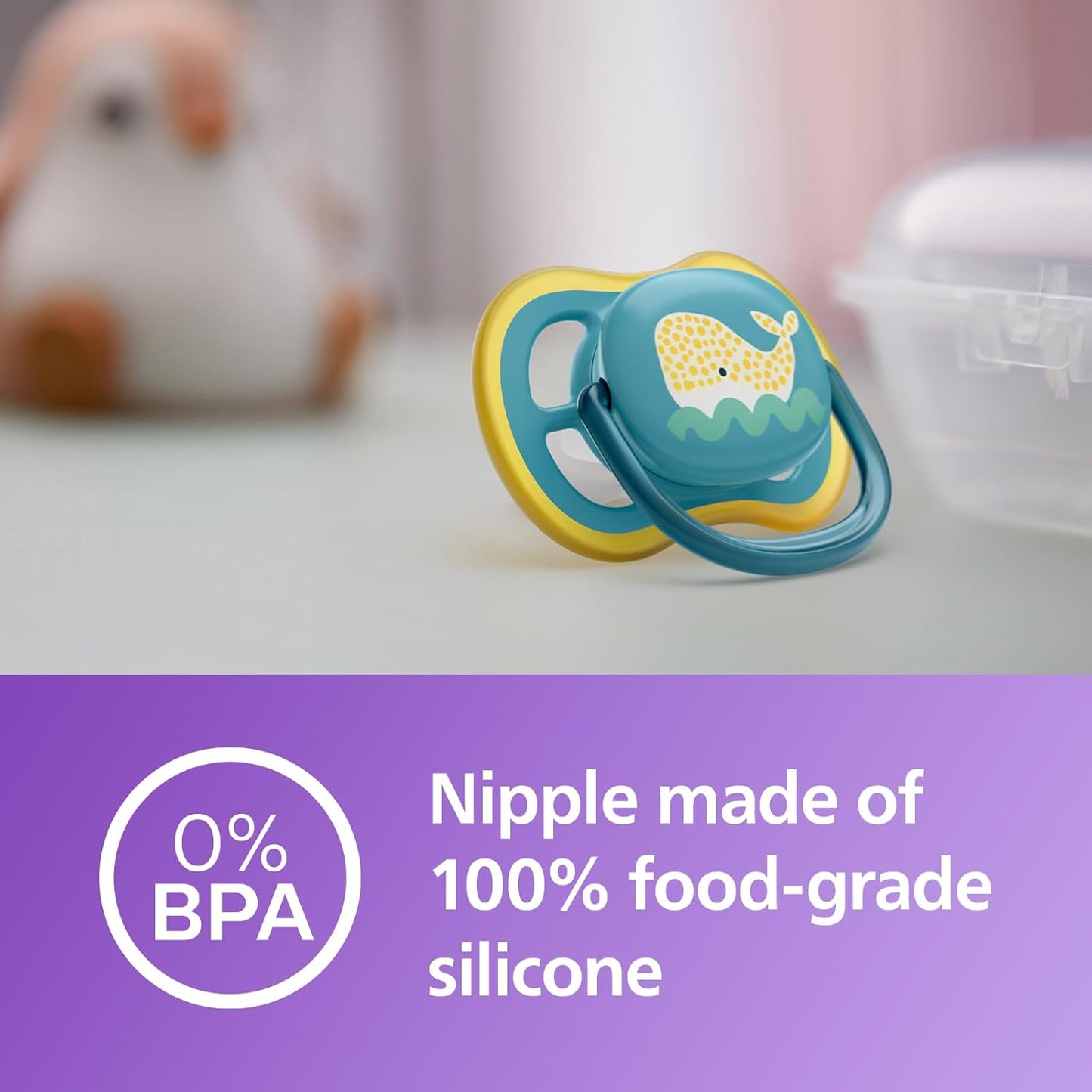 Philips Avent Chupetas Ultra Air, chupetas leves e respiráveis para bebês com mais de 18 meses, sem BPA, com estojo de transporte para esterilizador, pacote com 2