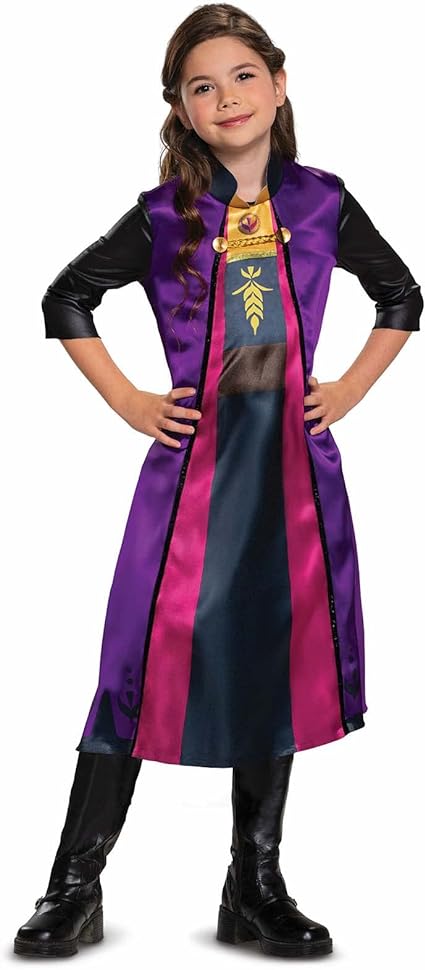 DISGUISE Disney Official Frozen 2 Traveling Anna Standard Costume Kids, Princess Dress Up para meninas